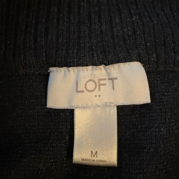 Loft striped black gray knitted wool blend skirt size Medium - Picture 4 of 6